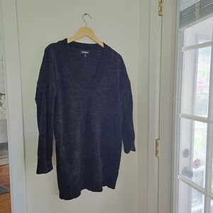Express Chenille Black Sweater Dress Small